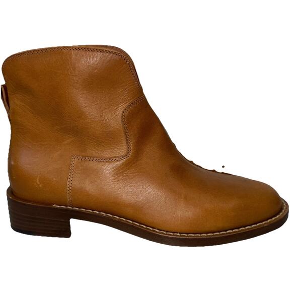 NEW Via Spiga Baxter Western Booties Ankle Boots Sz US 8M Camel Leather NWOT - Picture 1 of 6